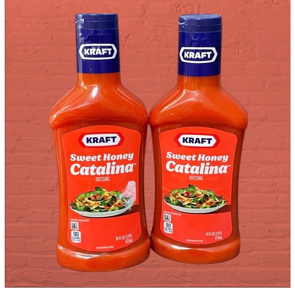 Kraft Sweet Honey Catalina Salad Dressing 16 oz Lot of 2 Exp July 2025 Pantry
